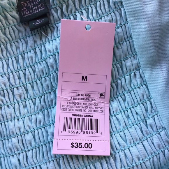 Wild Fable Floral Ruffle Tiered Mini Dress Womans Size Medium NEW - Picture 6 of 12